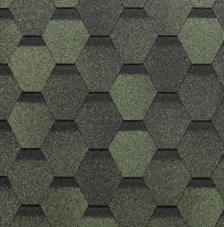 Мягкая кровля Docke Basic Шестигранник Зеленый (1 кв.м)