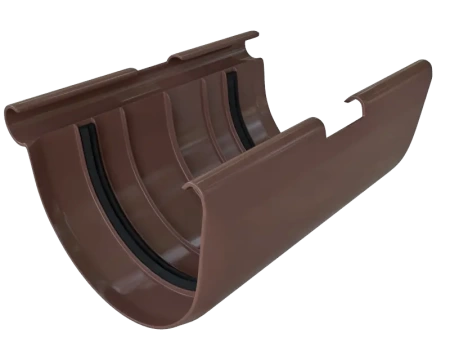 Муфта жёлоба, ПВХ, серия Элит, цвет Коричневый