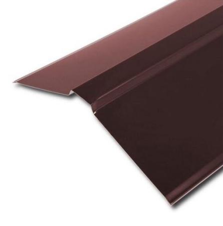 Планка конька плоского GRAND LINE 130х30х130х0,45 мм PE-foil RAL 3005