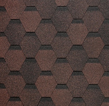 Мягкая кровля Docke Basic Шестигранник Коричневый (1 кв.м) Мягкая кровля Docke Basic Шестигранник Коричневый (1 кв.м)
