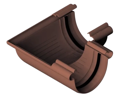 Угол жёлоба 90°, ПВХ, серия Элит, цвет Коричневый
